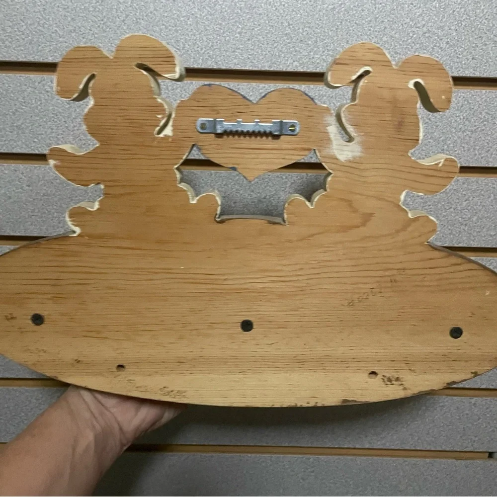 Vintage Bunny Rabbit Wood Shelf‎ With Pegs Coat Hooks Name HOLLY